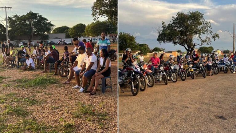 Treino do “grau” em Brasilândia de Minas reúne diversas pessoas na praça da cidade