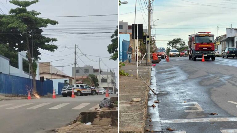 Fio de alta tensão se rompe, causa grande curto de energia e deixa diversos moradores no escuro em João Pinheiro