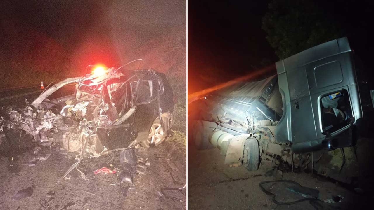 Motorista morre na hora em colisão frontal com carreta na BR-040 em São Gonçalo do Abaeté