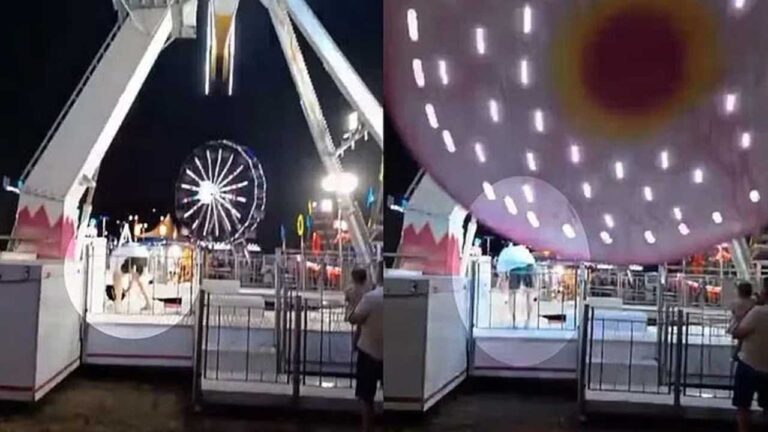 Homem fica ferido após ser atingido por brinquedo ao tentar salvar cachorro em parque de diversões