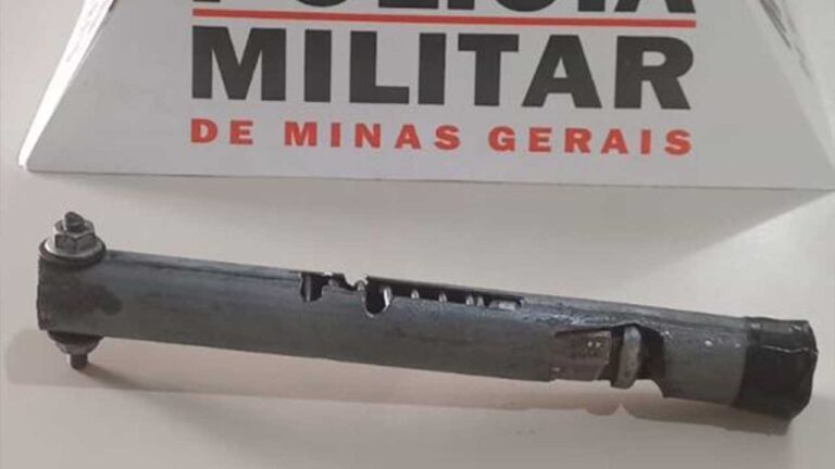 Filho quebra cofre, ameaça a mãe e vizinhos e vai preso em João Pinheiro; uma arma "caneta" foi apreendida
