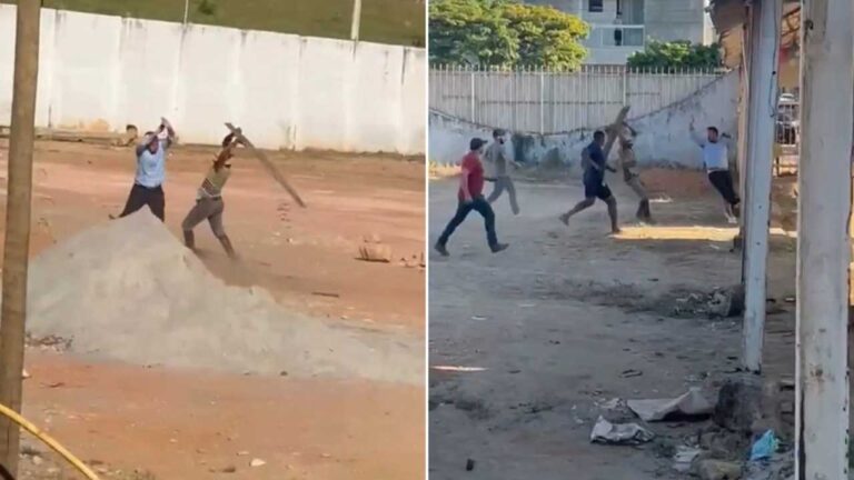 O pau quebrou: pré-candidato a prefeito é posto pra correr durante gravação de denúncia em obra no interior de Minas
