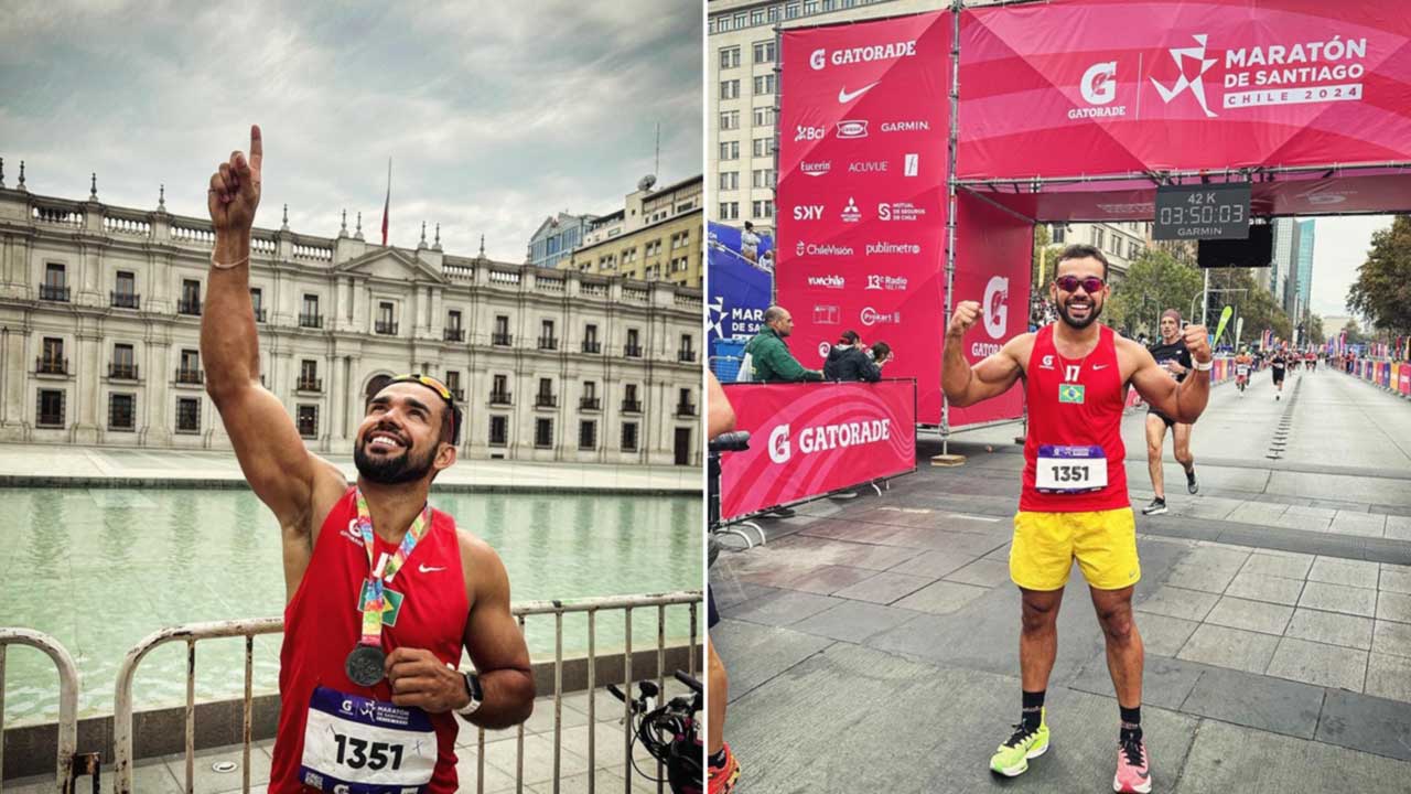 Pinheirense completa maratona no Chile e celebra mais uma conquista pessoal no esporte