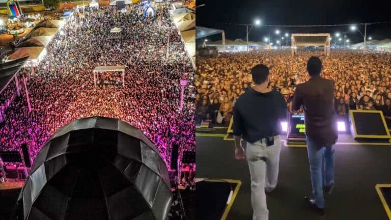 Praça de eventos da Prefeitura de Brasilândia de Minas fica pequena em Show do Hugo e Guilherme