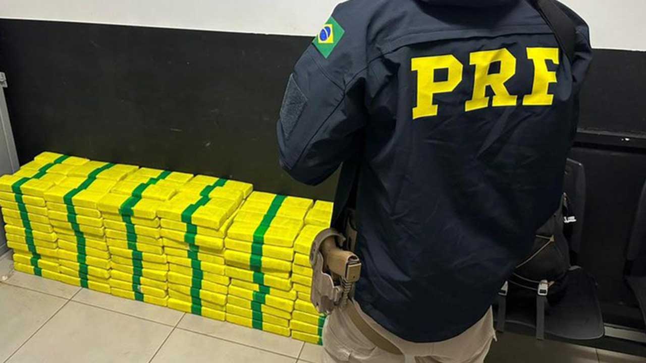 PRF apreende 256 kg de maconha e prende motorista durante fiscalização em João Pinheiro