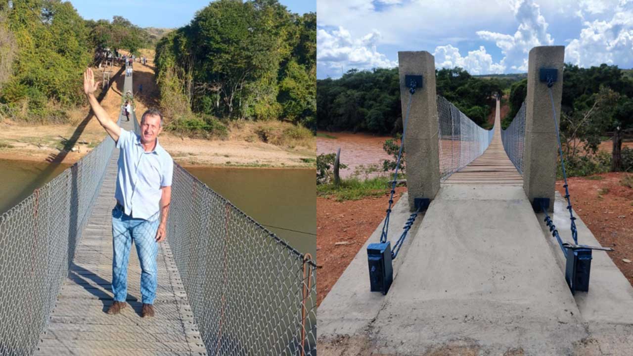 Prestes a se aposentar, engenheiro pinheirense conclui obra de ponte suspensa em São Gonçalo do Abaeté