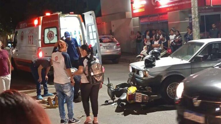 Acidente entre carro e motocicleta deixa duas técnicas em enfermagem feridas no Centro de João Pinheiro