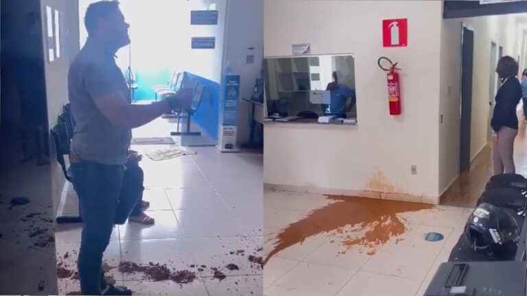 Virou costume: cliente insatisfeito joga balde de lama em agência da Copasa em Paracatu