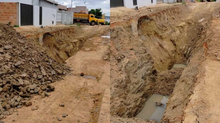 Obra que se arrasta há mais de um mês causa transtornos e revolta moradores do União em João Pinheiro