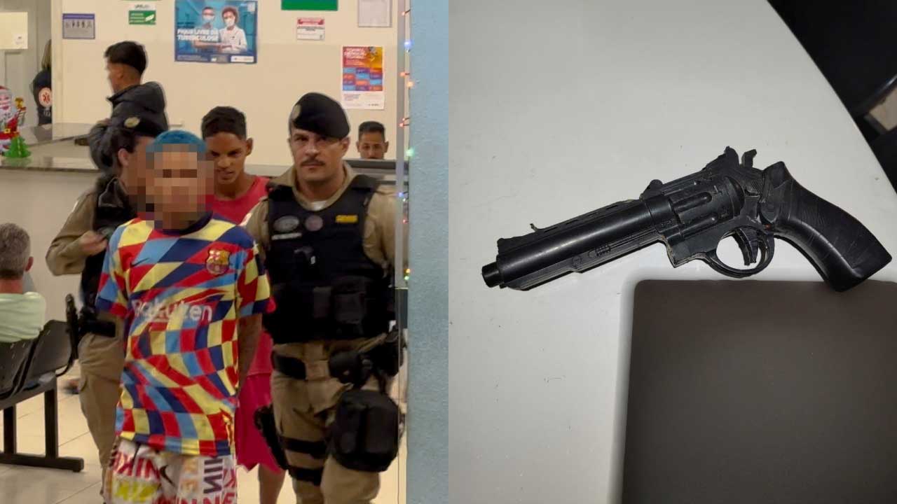 Arma de brinquedo é usada em assalto a salão de beleza em João Pinheiro; Polícia age rápido e prende os suspeitos