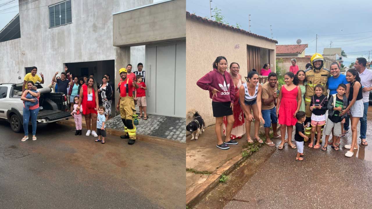 Bombeiros distribuem kits de doces no Natal e levam alegria às crianças em João Pinheiro