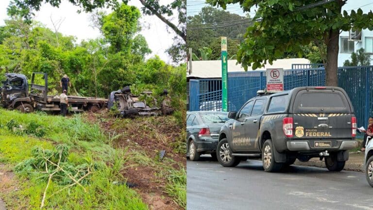 Acidente envolvendo guincho da Polícia Federal deixa dois agentes feridos na BR-040 em João Pinheiro