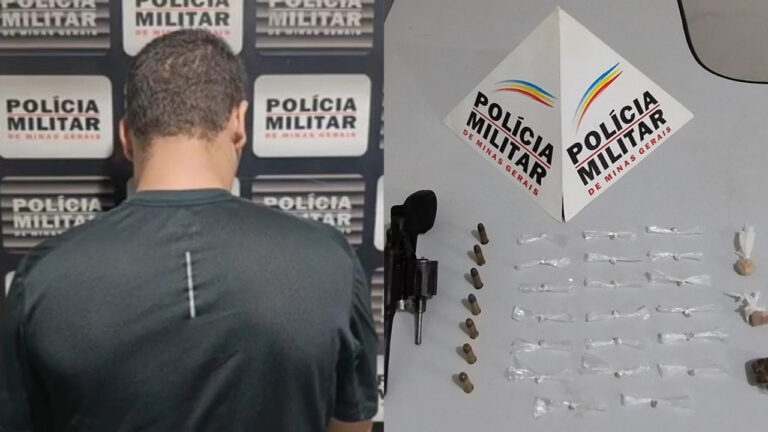 Homem em regime semiaberto é preso com drogas e arma em ponto de tráfico de drogas em João Pinheiro