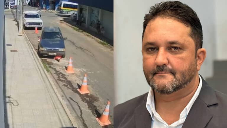 Vereador “atropela” cones no Centro de João Pinheiro e levanta discussão sobre Zona Azul