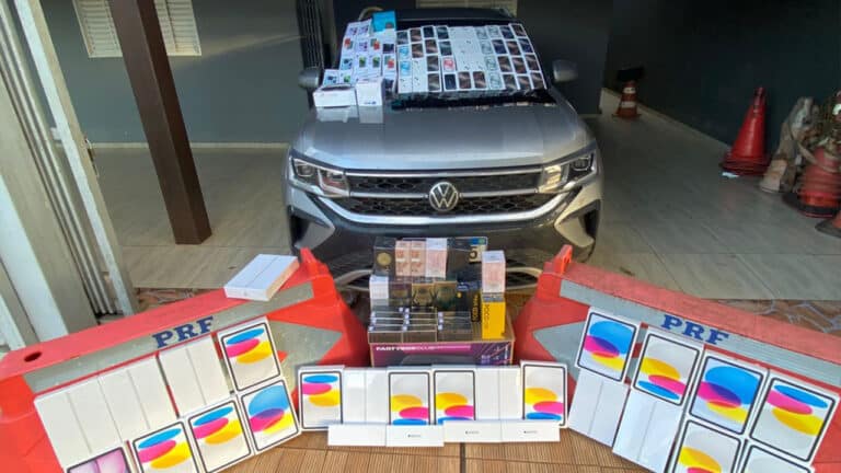 iPhones, iPads e perfumes: PRF de Luizlândia do Oeste (JK) apreende R$ 300 mil em produtos contrabandeados