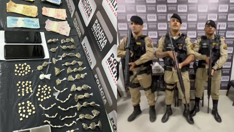 Dupla do tráfico é pega com mais de 100 pedras de crack, muita maconha e cocaína em João Pinheiro