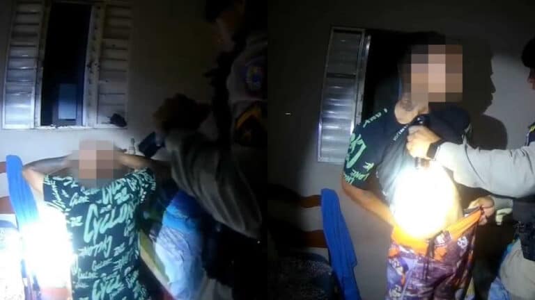 Vídeo impressionante mostra prisão de jovem faccionado com arma e muita droga em João Pinheiro; veja