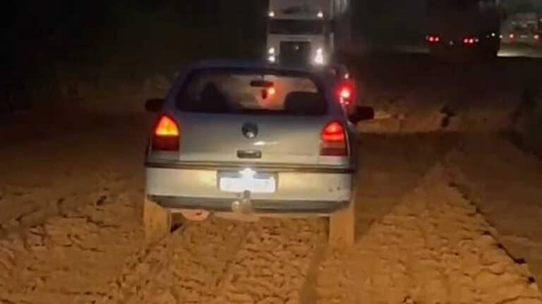 Vídeo mostra lentidão e dificuldades para motoristas na MGC-354 entre Presidente Olegário e Patos de Minas