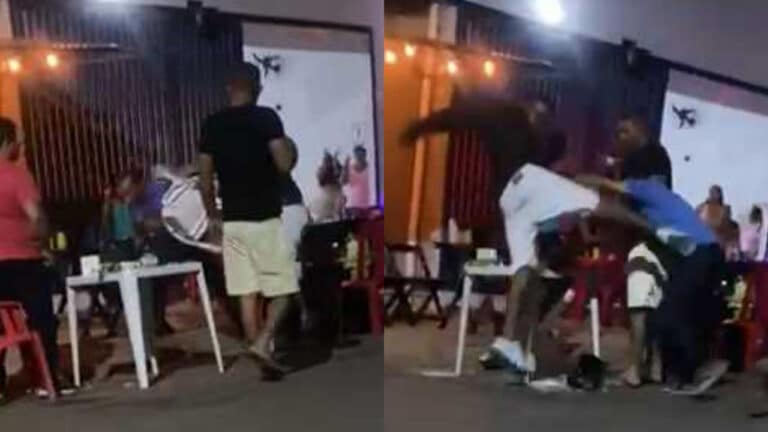 O pau quebrou e o cantor não desafinou: homens trocam socos em bar no distrito de Canabrava, em João Pinheiro