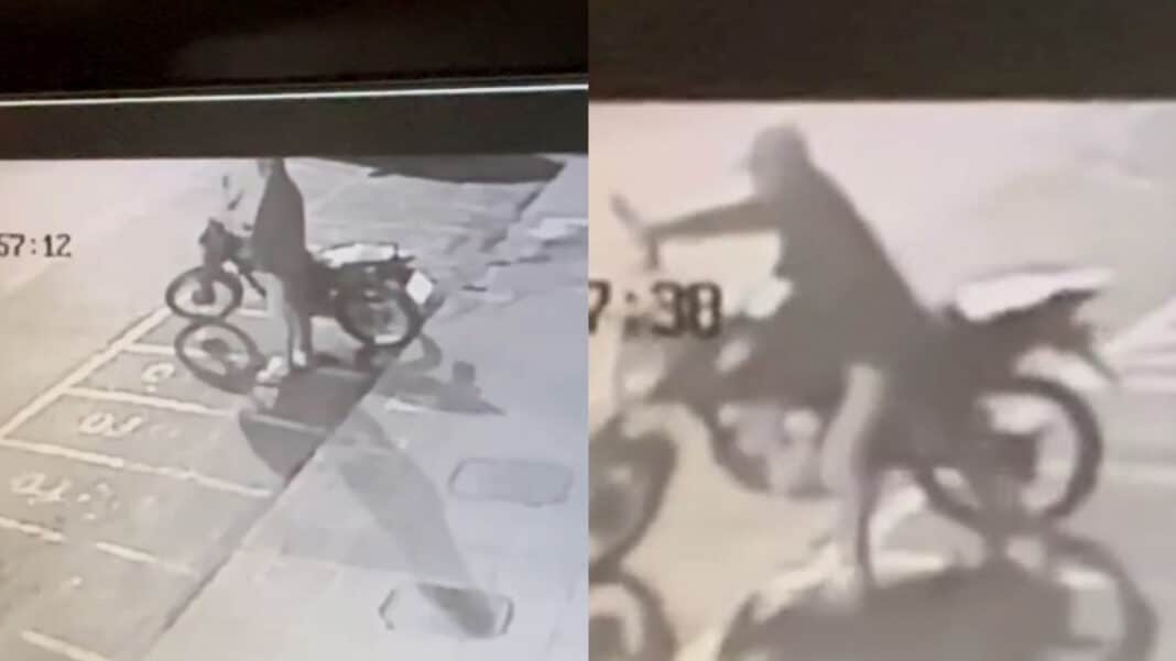 Na calada da madrugada, ladrão furta motocicleta em pleno centro de João Pinheiro