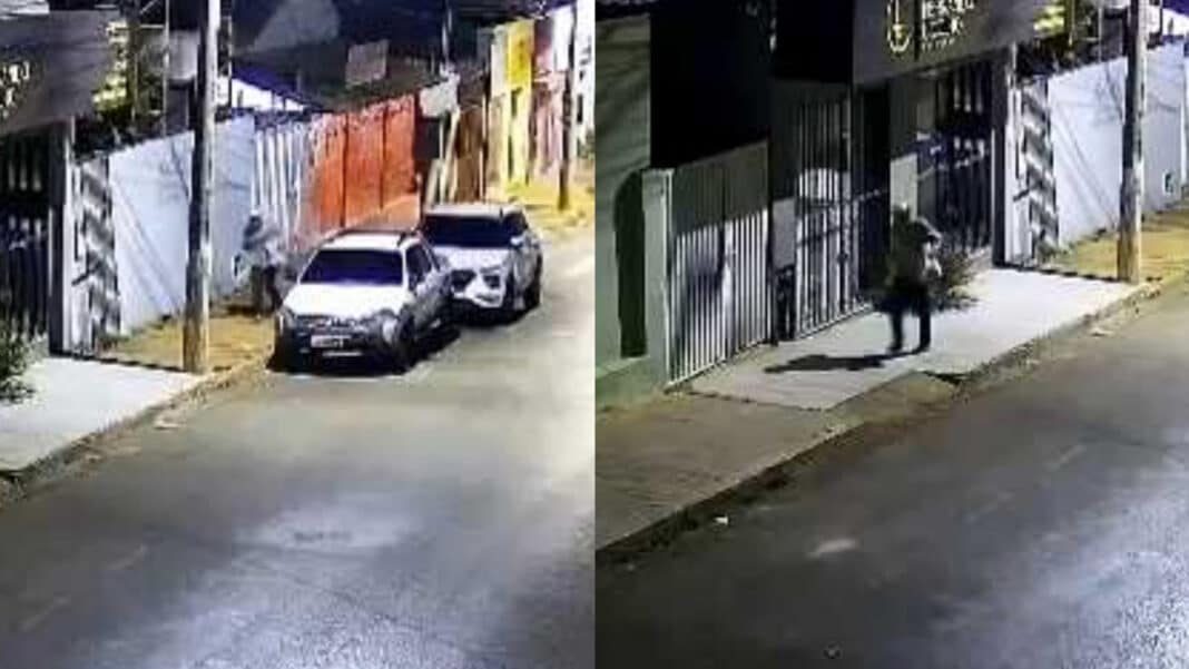 Ladrão usando tornozeleira arromba açougue e furta espetinhos, frangos e dinheiro no Centro de João Pinheiro