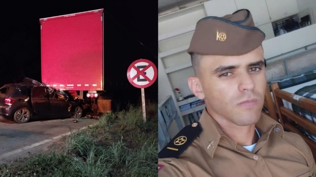 Acidente que matou militar pinheirense na BR-040 levanta questionamentos sobre carreta parada em local proibido