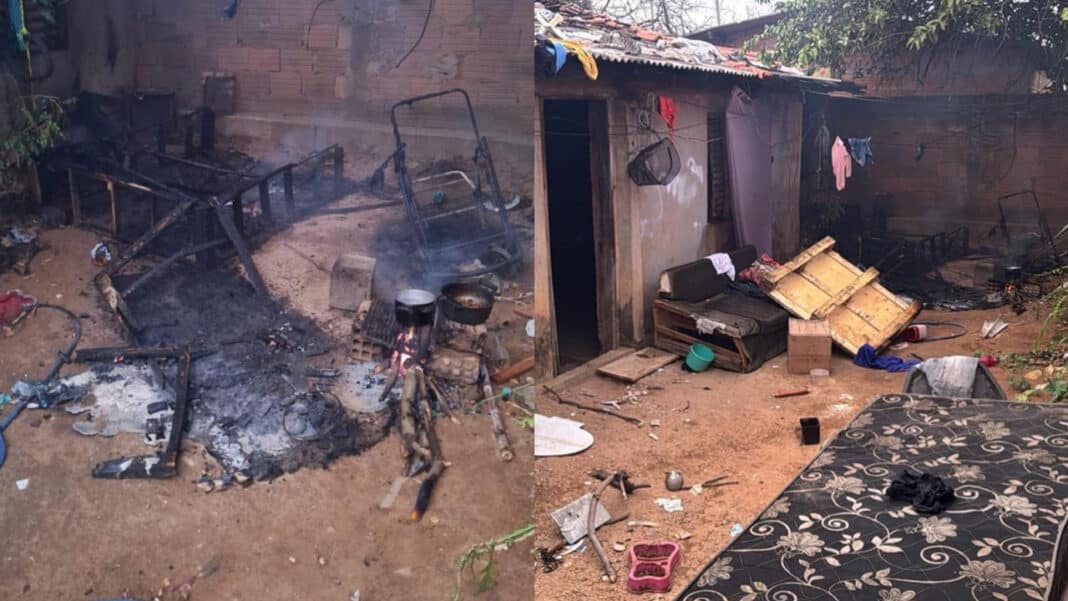 Sem dinheiro para comprar gás, mulher usa fogão a lenha e casa pega fogo em João Pinheiro