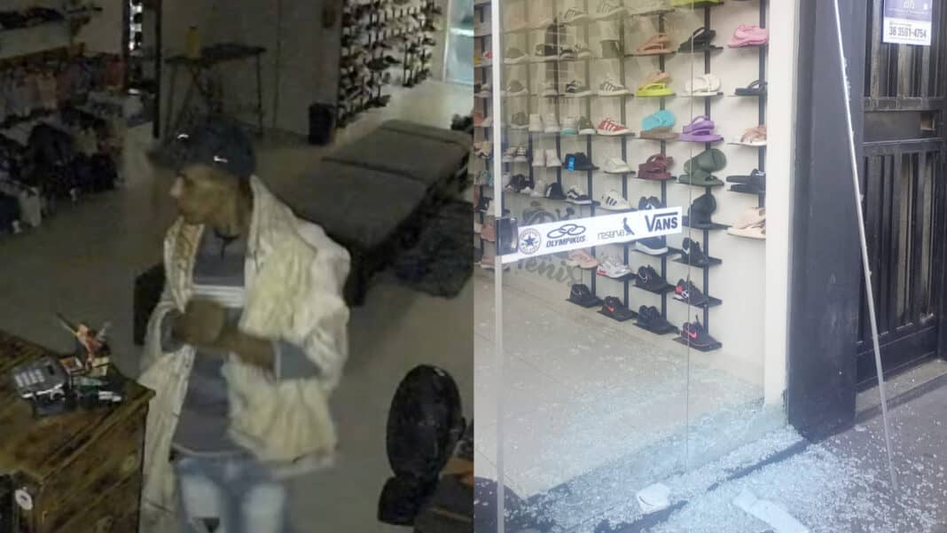 Ladrão é preso após quebrar porta de vidro e furtar mais de R$ 3 mil de loja no Centro de João Pinheiro