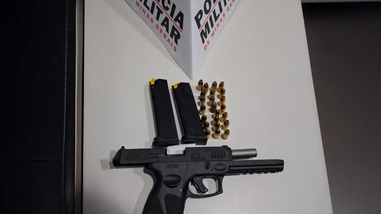 Homem é preso com pistola 9mm carregada e pronta para uso na MG-181, em João Pinheiro