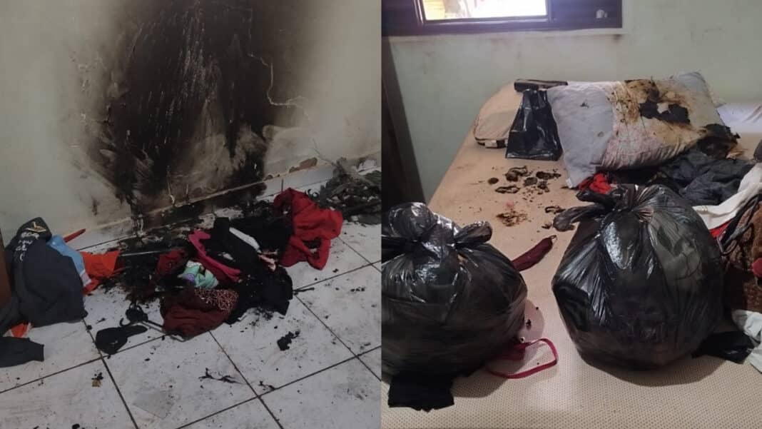 Homem agride companheira, destrói a casa e ateia fogo no colchão do casal em João Pinheiro