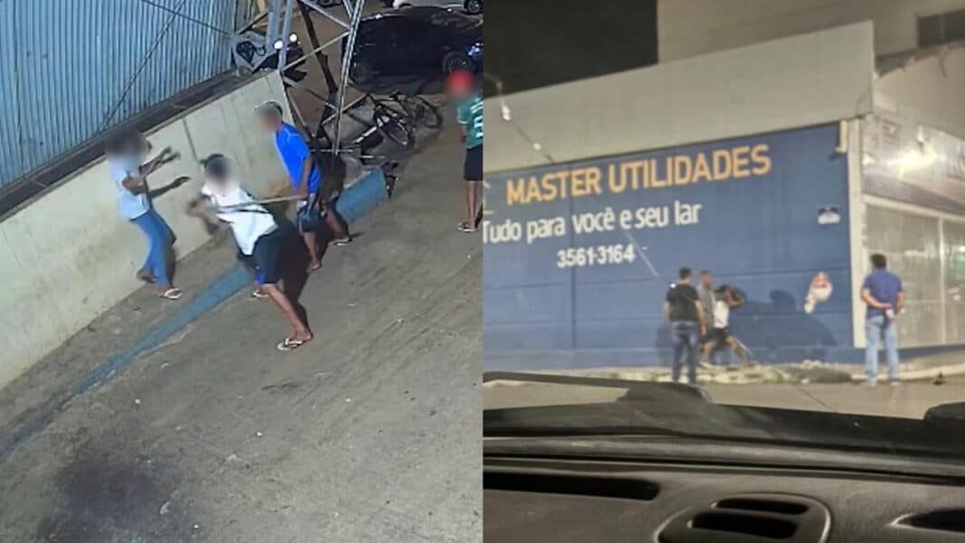 Grupo de adolescentes encurrala e agride jovem a pauladas no Centro de João Pinheiro; veja vídeo