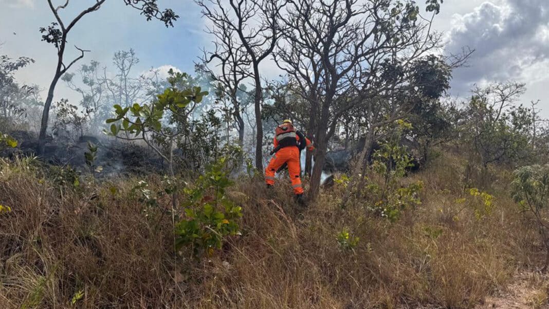 Incêndio de grandes proporções consome mais de 700 hectares na Serra da Bocaína, em João Pinheiro