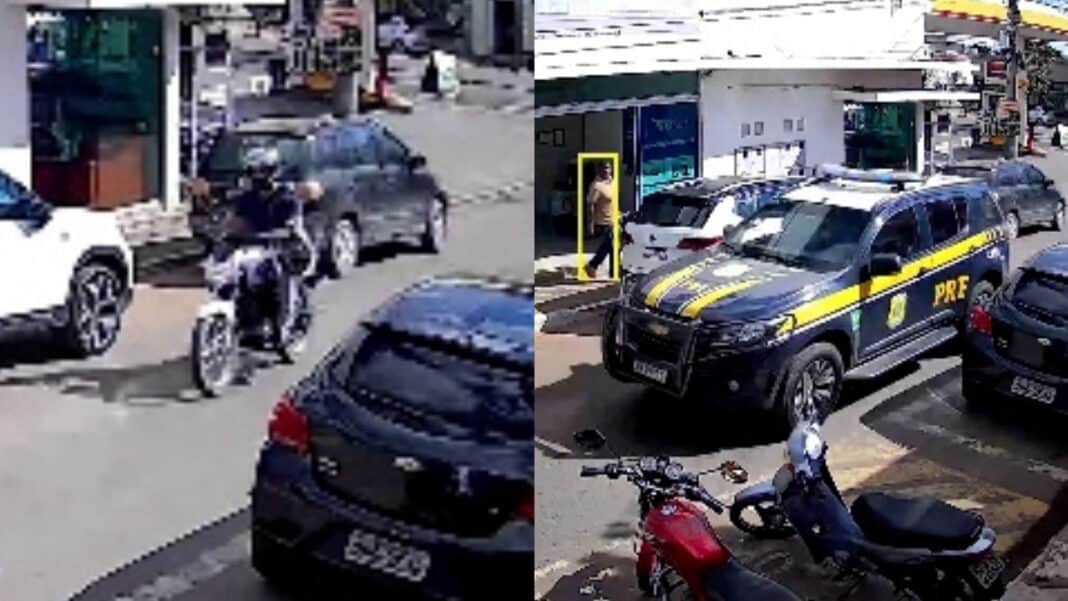 Fuga alucinada: câmera flagra motociclista na contramão para escapar da PRF em João Pinheiro