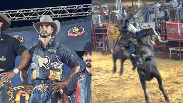 Com garra e talento, Jean Queiroz representa João Pinheiro e sobe ao pódio no rodeio da EXPOAGRO Arinos