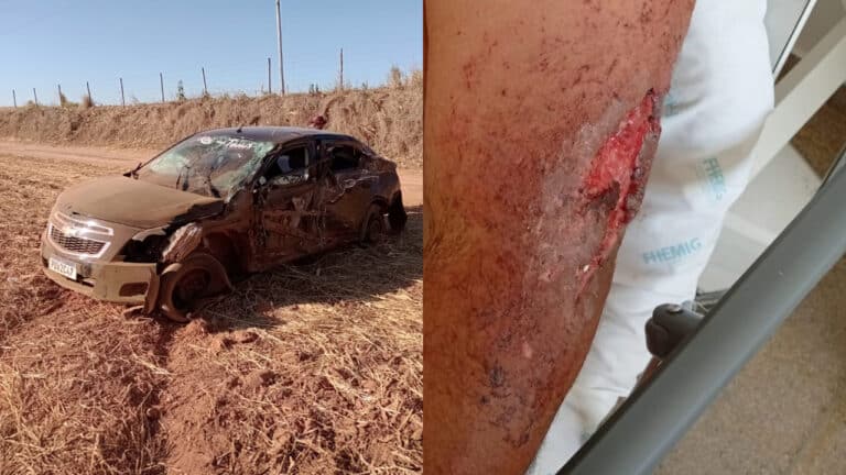 Foi um livramento": motorista de van dorme ao volante e atinge carro de empresário de João Pinheiro na MG-410