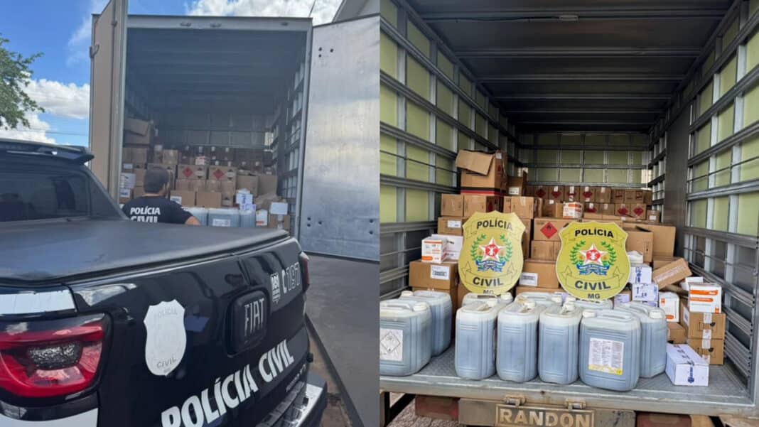 Empresários são presos em flagrante com carga furtada de R$ 250 mil em Presidente Olegário
