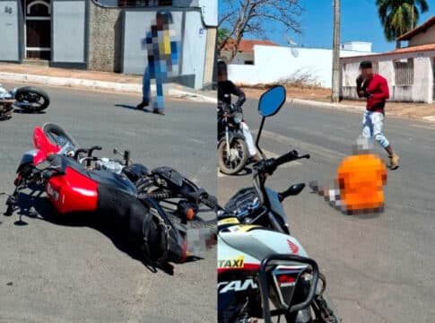Motociclista de 70 anos tenta cruzar avenida e é atingido por outra moto em João Pinheiro