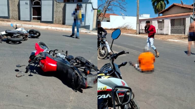 Motociclista de 70 anos tenta cruzar avenida e é atingido por outra moto em João Pinheiro
