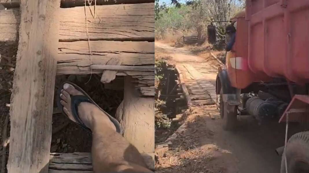 Vídeo mostra péssima condição da ponte na região da Formiga em João Pinheiro; Prefeitura inicia reforma