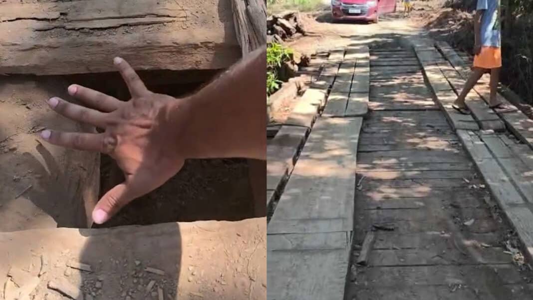 Após denunciar, morador grava novo vídeo agradecendo prefeitura por reforma rápida em ponte de João Pinheiro