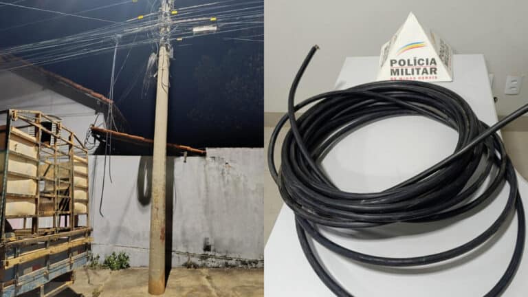 Ladrão de Jegue" ataca de novo, mas é preso furtando fios de telefonia dos postes em João Pinheiro