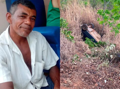 Motorista morre preso às ferragens após carro sair da pista e capotar na MG-181, em João Pinheiro