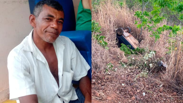 Motorista morre preso às ferragens após carro sair da pista e capotar na MG-181, em João Pinheiro