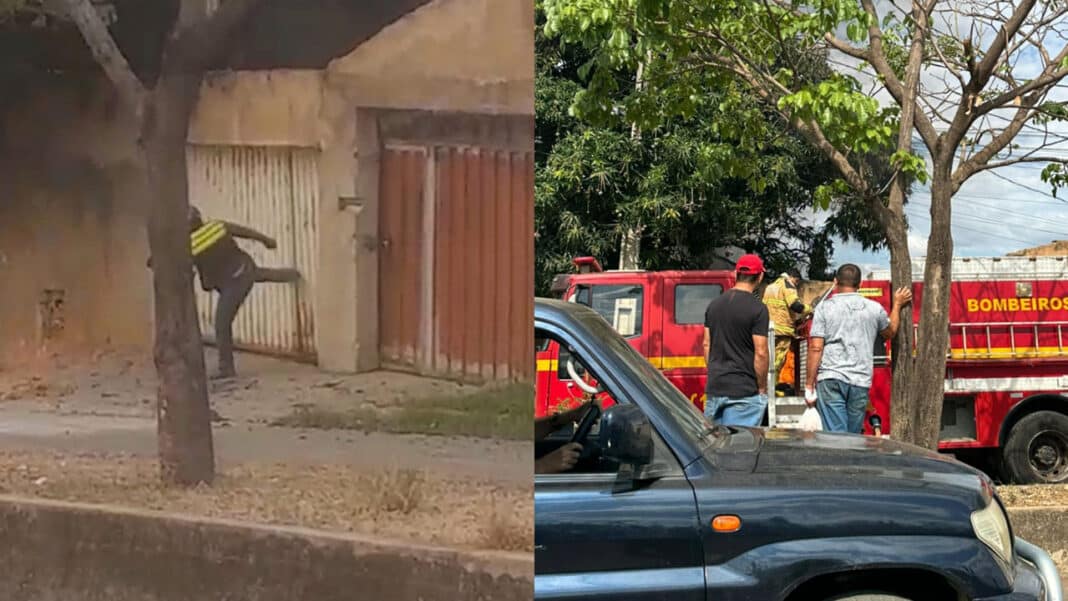 Incêndio em garagem de casa destrói 2 carros e mobiliza vizinhos e bombeiros no Alvorada, em João Pinheiro