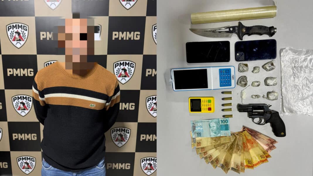 Traficante faz marketing para impulsionar vendas de drogas e acaba preso com arma e maconha em João Pinheiro