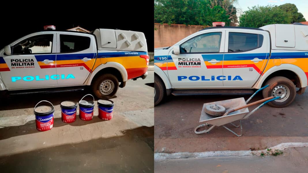 Casa caiu! Ladrões furtam materiais de construção de obra e são presos junto com os compradores em JK