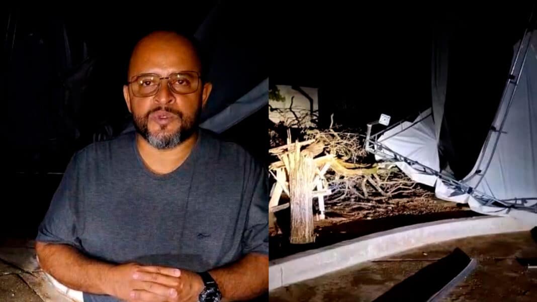 Missas de Finados no cemitério de João Pinheiro são canceladas após forte chuva destruir toda estrutura