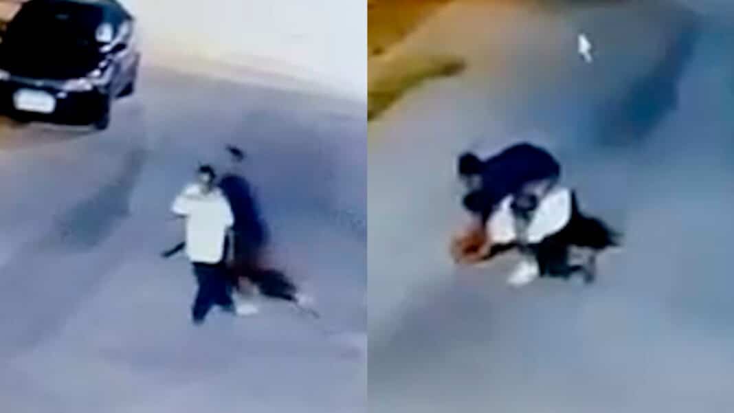 Veja o vídeo: ladrão dá mata-leão para roubar celular e acaba preso minutos depois pela PM em João Pinheiro