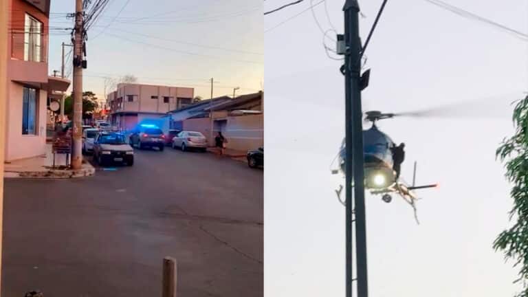 Com uso de helicóptero, Polícia Militar deflagra operação e movimenta a tarde de João Pinheiro