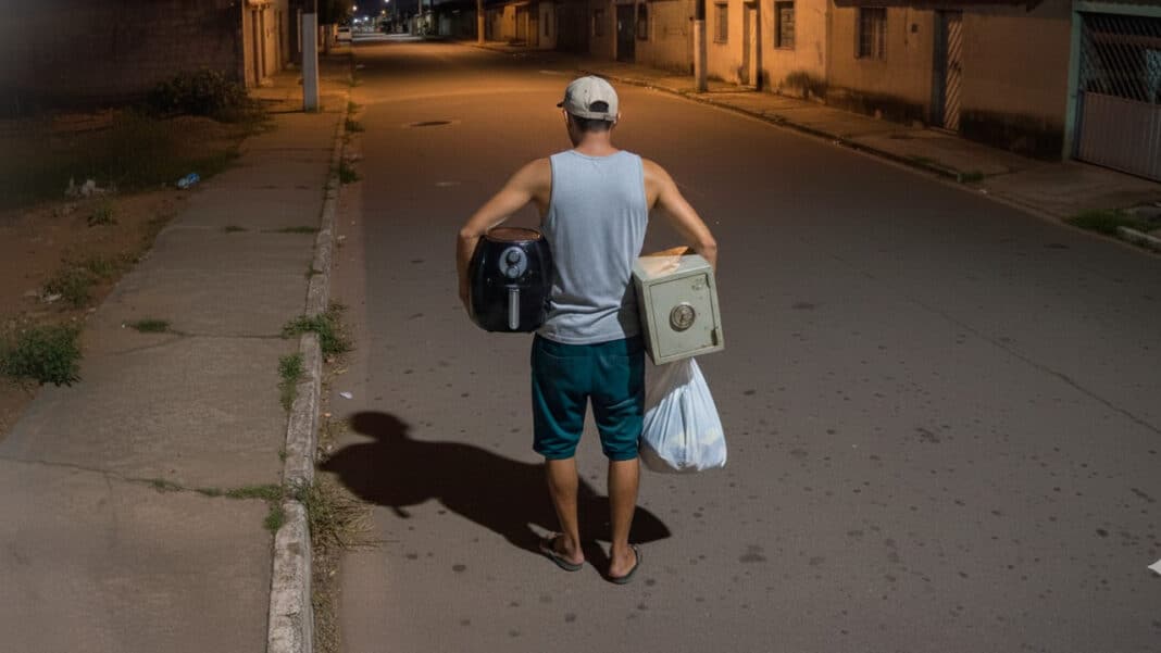 Ladrão invade casa, furta cofre de moedas, Air Fryer e leva até a carne que estava no congelador em João Pinheiro